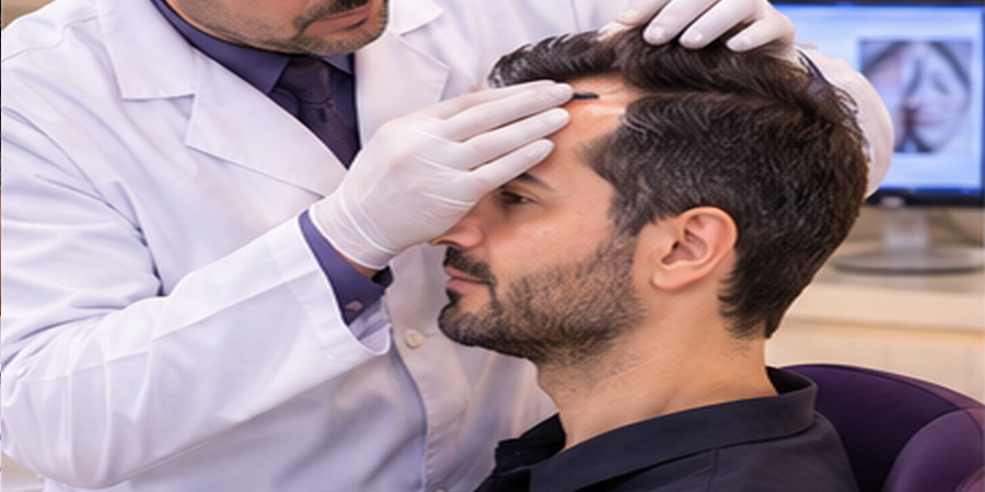 صورة فوتوغرافية توضيحية لفحص زراعة الشعر
